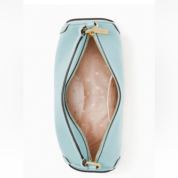 New Kate Spade Smoosh Satchel Hobo Crossbody Leather Blue Glow - Picture 4 of 4